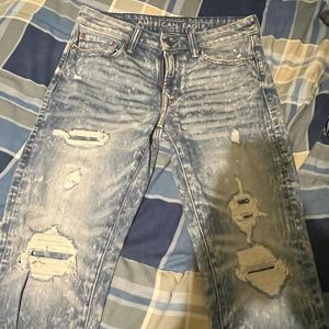 American eagle light wash blue slim straight jeans 30x30
